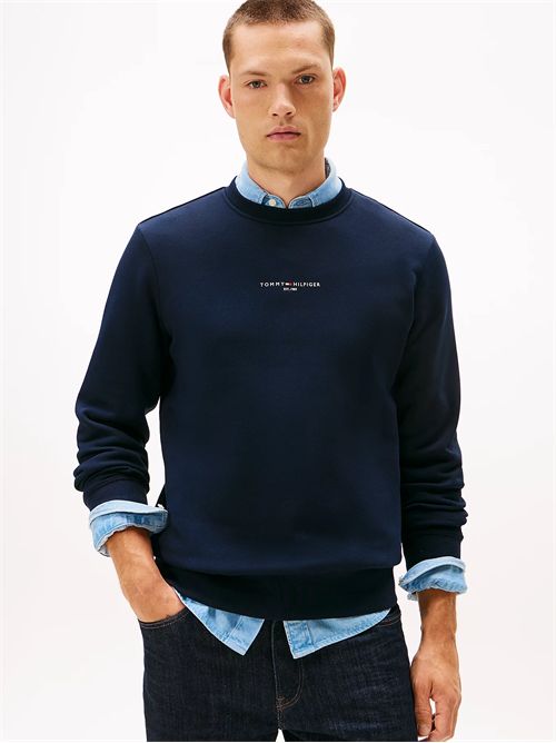 Pullover in felpa con nastro iconico TOMMY HILFIGER | MW0MW33639DW5